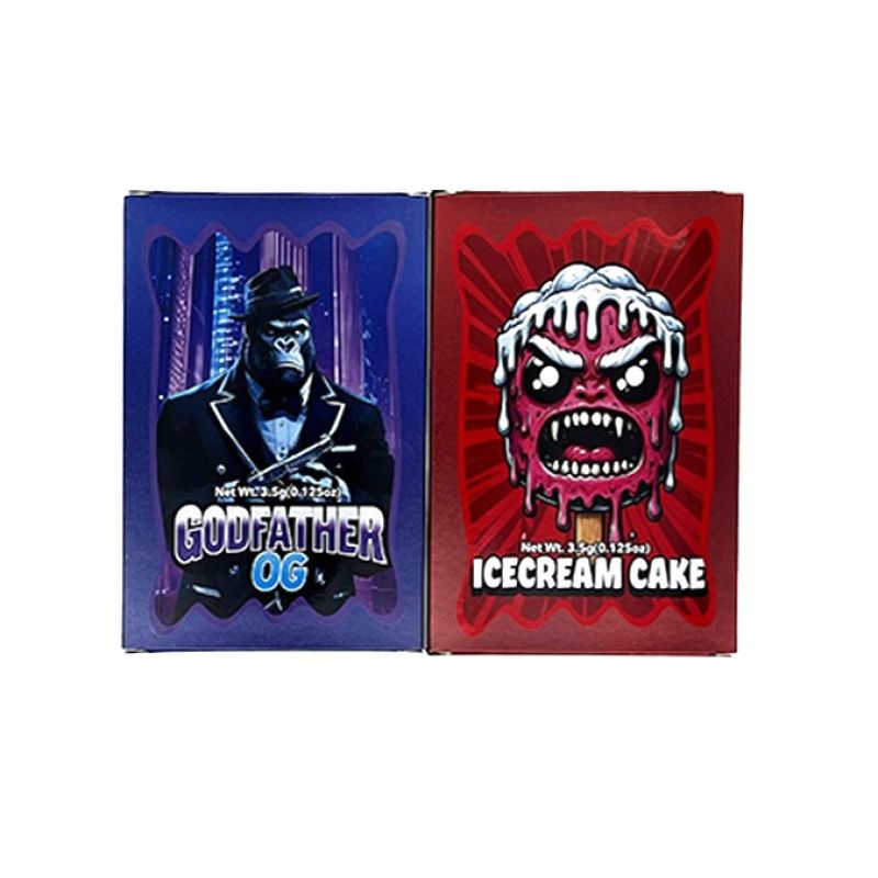3.5g Die-Cut Wave-Edge Mylar Bag + Premium Display Box Set